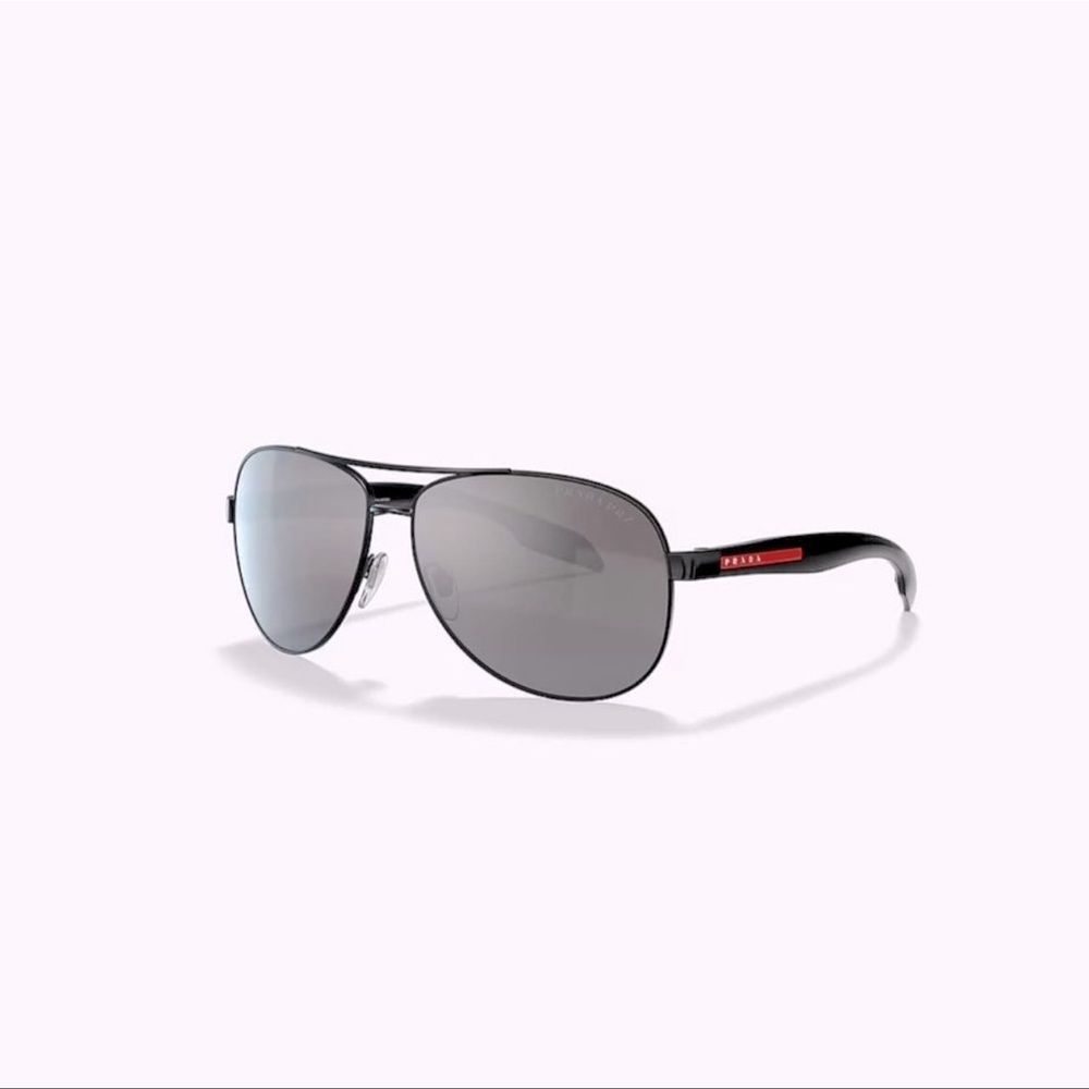 Prada Sport SPS 53P Sunglasses 1BO-7W1 Matte Black w/ Mirrored Lenses Unisex